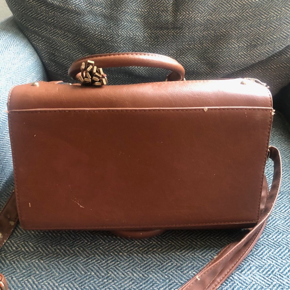 Black Rivet Brown and Blue Handbag Purse